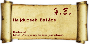 Hajducsek Balázs névjegykártya