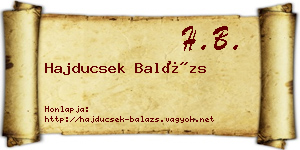 Hajducsek Balázs névjegykártya