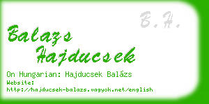 balazs hajducsek business card