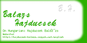 balazs hajducsek business card